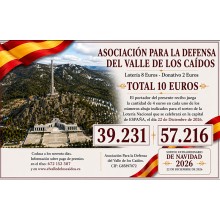 LOTERÍA DE NAVIDAD ASOCIACIÓN PARA LA DEFENSA DEL VALLE DE LOS CAÍDOS 2026