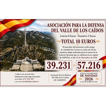 LOTERÍA DE NAVIDAD ASOCIACIÓN PARA LA DEFENSA DEL VALLE DE LOS CAÍDOS 2026