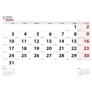 CALENDARIO DE PARED 2025 VALLE DE LOS CAÍDOS